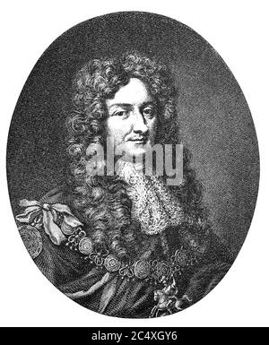 Lawrence Hyde, Laurence (1642-1711), 1st Earl of Rochester, Earl of Rochester, the son of the Chancellor Edward Hyde, 1st Earl of Clarendon  /  Lorenz Hyde, Laurence (1642–1711), 1. Earl of Rochester, Graf von Rochester, Sohn des Kanzlers Edward Hyde, 1. Earl of Clarendon, historical, digital improved reproduction of an original from the 19th century / digitale Reproduktion einer Originalvorlage aus dem 19. Jahrhundert Stock Photo