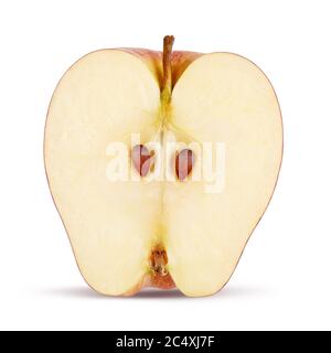 half an red apple isolated on white with clipping path. Stock Photo