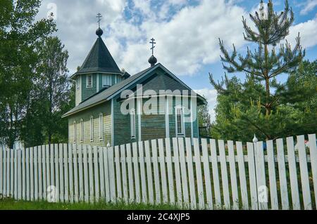 Church of Peter and Paul., Kalevala,  administrative center of Kalevalsky District in the Republic of Karelia, Russia. Stock Photo