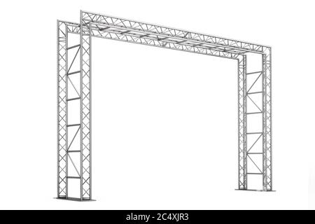 Metal Truss Construction on a white background. 3d Rendering Stock Photo