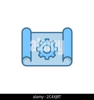 Project management vector icon symbol isolated on white background Stock Vector