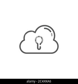Privacy cloud storage vector icon symbol isolated on white background Stock Vector