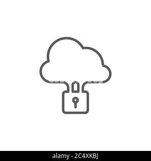 Privacy cloud storage vector icon symbol isolated on white background Stock Vector