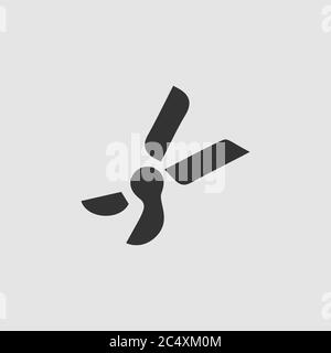 Secateurs, garden scissors icon flat. Black pictogram on grey background. Vector illustration symbol Stock Vector