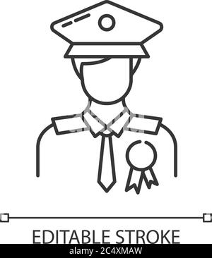 Police officer linear icon Stock Vector