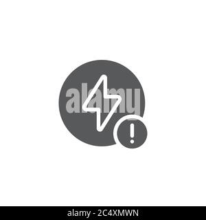 Problem electric insurance vector icon symbol isolated on white background Stock Vector