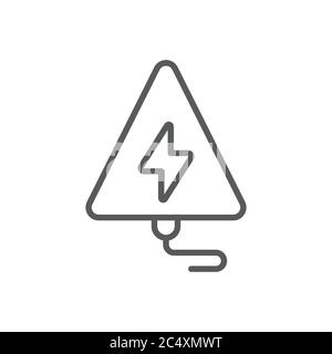 Problem electric insurance vector icon symbol isolated on white background Stock Vector