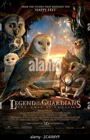 Legend of the Guardians: The Owls of Ga'Hoole (2010) directed by Zack Snyder and starring Jim Sturgess, Hugo Weaving, David Wenham and Emily Barclay. Adaptation of the Guardians of Ga'Hoole fantasy book by Kathryn Lasky about warring factions of owls. Stock Photo