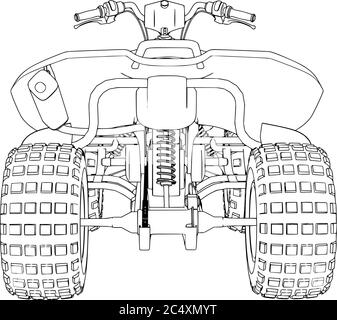 quad sketch vector on a white background Stock Vector