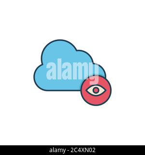 Privacy cloud storage vector icon symbol isolated on white background Stock Vector
