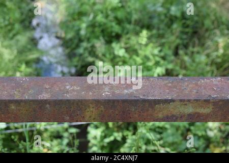 rusty iron on a bridge Stock Photo