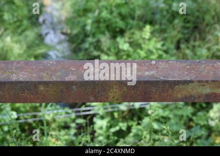 rusty iron on a bridge Stock Photo