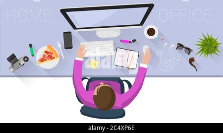 Workplace concept. Flat design Stock Vector