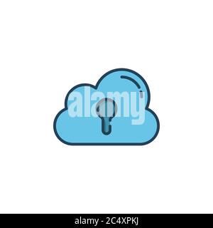 Privacy cloud storage vector icon symbol isolated on white background Stock Vector