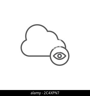 Privacy cloud storage vector icon symbol isolated on white background Stock Vector