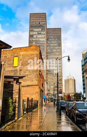 Historic buildings in Downtown Detroit, Michigan Stock Photo