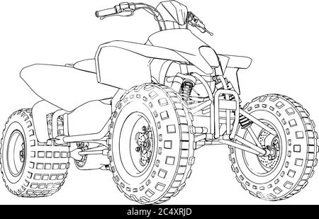 quad sketch vector on a white background Stock Vector