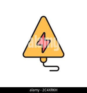 Problem electric insurance vector icon symbol isolated on white background Stock Vector