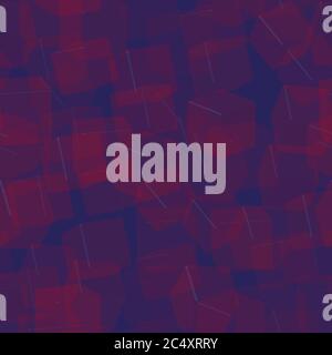 Red Transparent Cubes Seamless Pattern, 3D Illustration Stock Vector