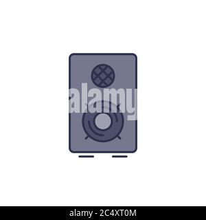 Portable music speaker vector icon symbol isolated on white background Stock Vector