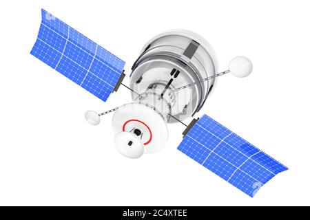 Modern World Global Navigation Satelite on a white background. 3d Rendering Stock Photo