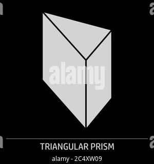 Triangular prism icon Stock Vector