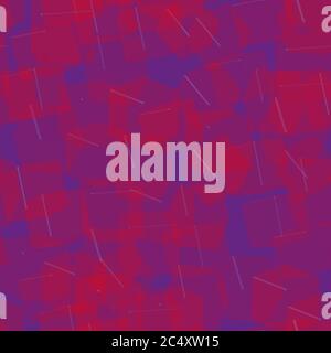 Red Transparent Cubes Seamless Pattern, 3D Illustration Stock Vector