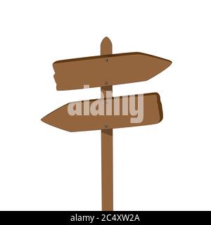 blank wooden sing arrow isolated on white vector illustration EPS10 Stock Vector