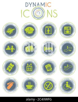 Airport dynamic icons Stock Vector