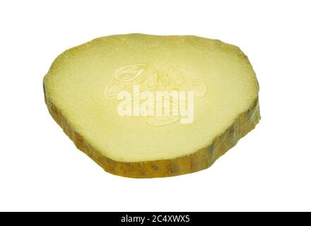 A pickled cucumber slice. Pickle isolated on white background with clipping path Stock Photo