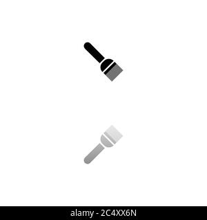 Putty knife. Black symbol on white background. Simple illustration. Flat Vector Icon. Mirror Reflection Shadow. Can be used in logo, web, mobile and U Stock Vector