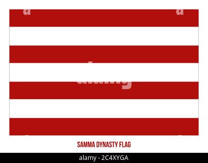 Samma Dynasty (1351-1524) Flag Waving Vector Illustration on White Background. The Samma Dynasty Was a Muslim Rajput Power On The Indian Subcontinent. Stock Vector