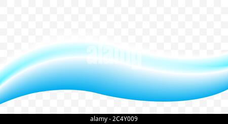 Smooth blue wave, wavy design element, digital curve, presentation element, banner decoration. Vector illustration Stock Vector