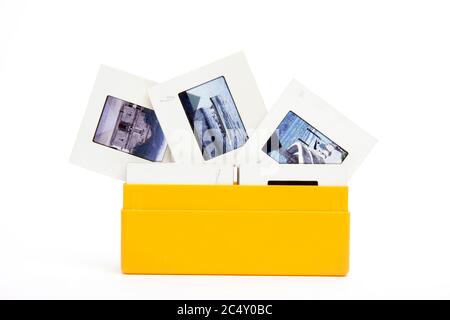 Box of slides Stock Photo