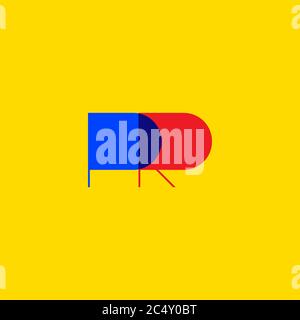 PR icon, public relations logo, creative character of letters. Vector illustration Stock Vector