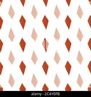 art noveau simple elegant red diamond shape seamless vector pattern surface design Stock Vector