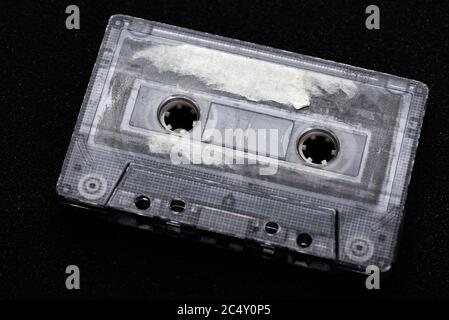 retro audio cassette tape close up. Stock Photo
