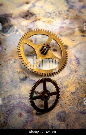 Clock mechanism with gears Stock Photo