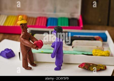 Children's toys from plasticine Stock Photo