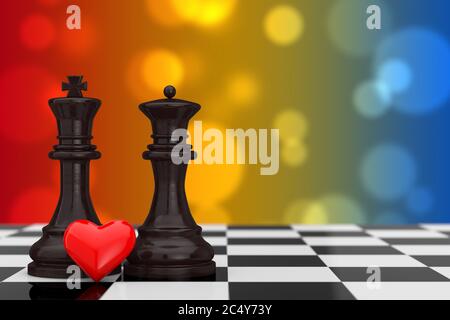 King and queen love chess Royalty Free Vector Image