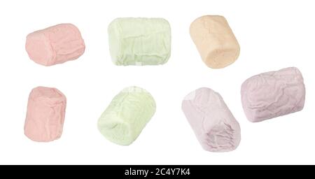 set of colorful marshmallows isolated on white background Stock Photo ...