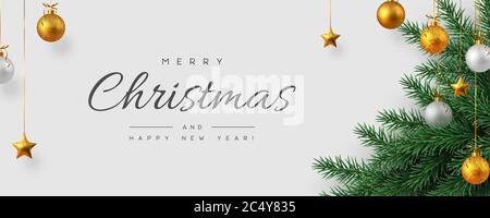 Christmas horizontal banner. Stock Vector