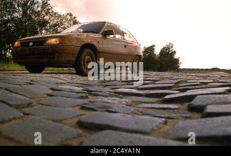 1991 Vauxhall Astra's being tested at the Millbrook Proving Ground Bedfordshire UK Stock Photo