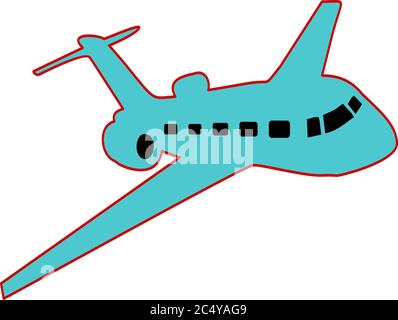 Airplane in blue background. VECTOR Stock Vector