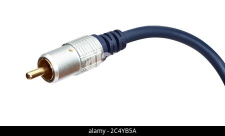 Audio or video jack isolated on white background with clipping path Stock Photo
