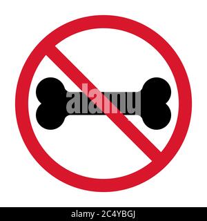 Bone stop icon isolated on white background. Animal dog  symbol, Vector illustration design . Stock Vector