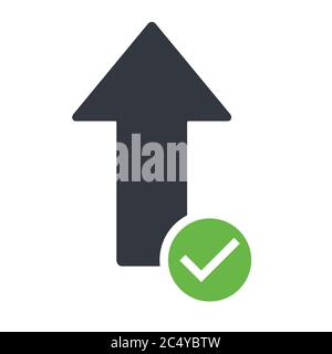 Percent arrow up line icon. Increase banking, finance, profit concept . Stock Vector