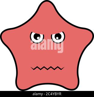 Angry Cool Easy Monste cartoon flat character Stock Vector