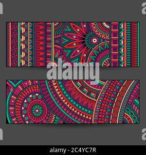 Abstract ethnic pattern cards set. vector illustration image Stock ...