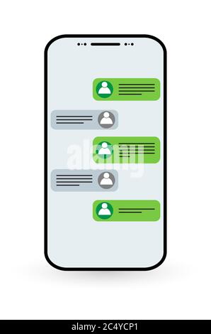 Social network icon concept. Vector chat messages notification in smartphone . Stock Vector